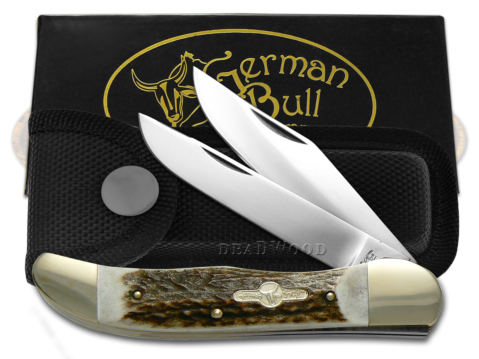 German Bull Deer Stag Folding Hunter Pocket Knife 69DS Knives